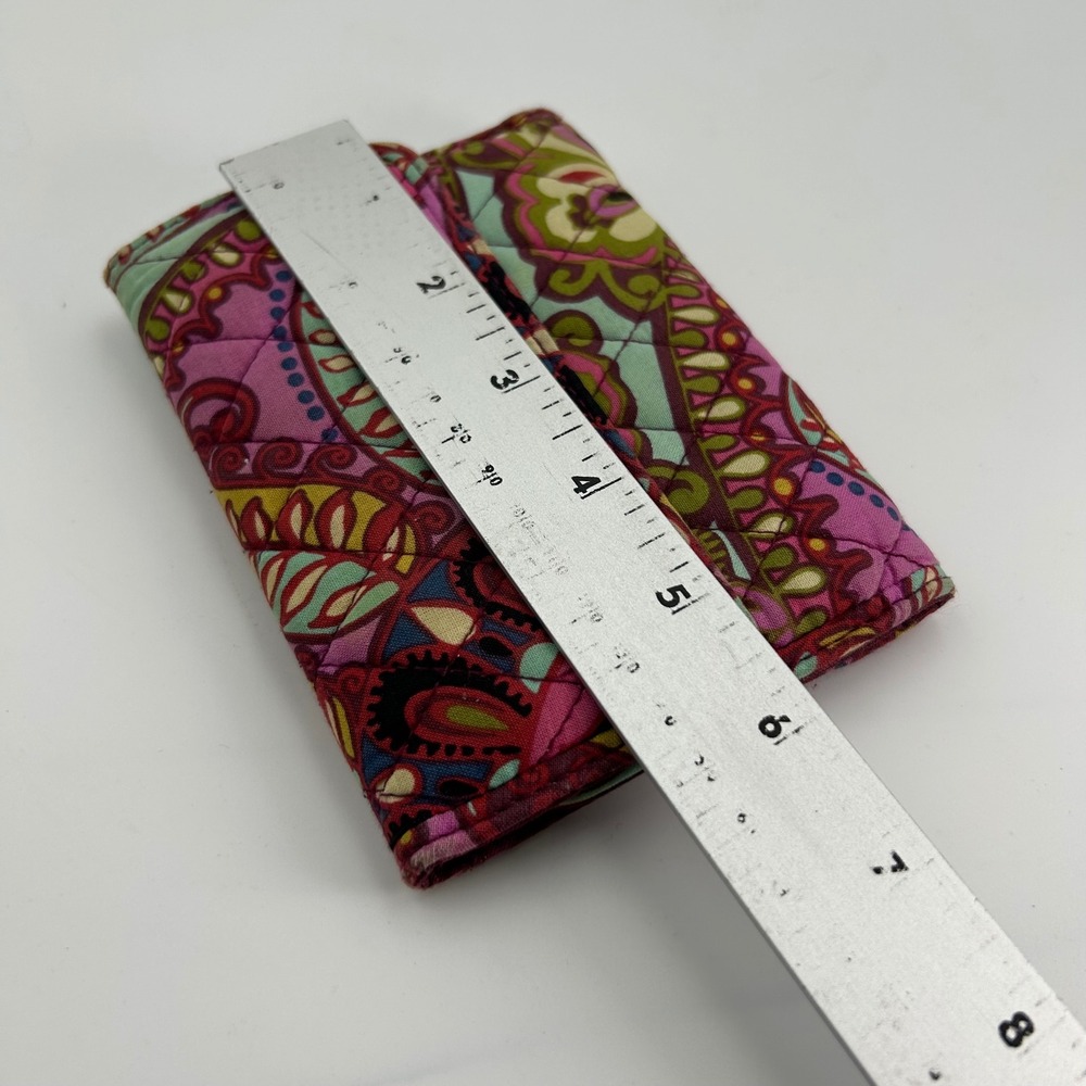 Vera Bradley Trifold Wallet Womens OS Purple Paisley Excellent‎ Quilted Cotton - Picture 4 of 5